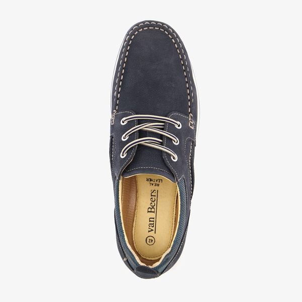 Van Beers leren heren veterschoenen blauw