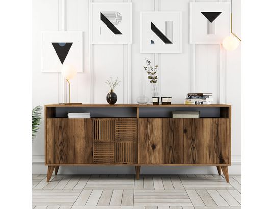 CONCEPT1 - Bahut Milan noyer 180 x 35 x 78cm