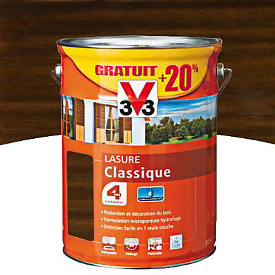 Lasure extérieure classique V33 Chêne moyen 5L + 20% - 4 ans