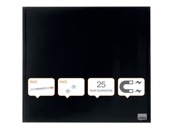 Nobo - Whiteboard - 300 x 300 mm - glass - magnetisk - svart