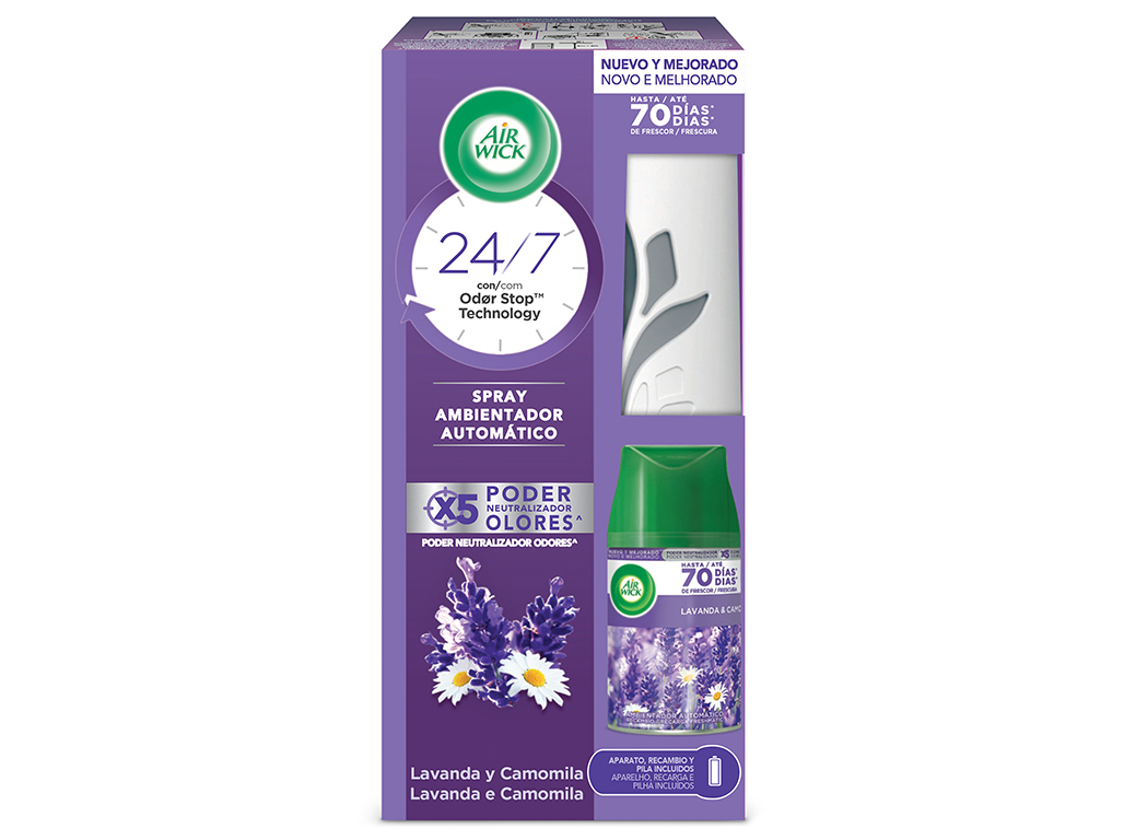 AMBIENTADOR AIR WICK FRESHMATIC DIFUSOR LAVANDA 250ML