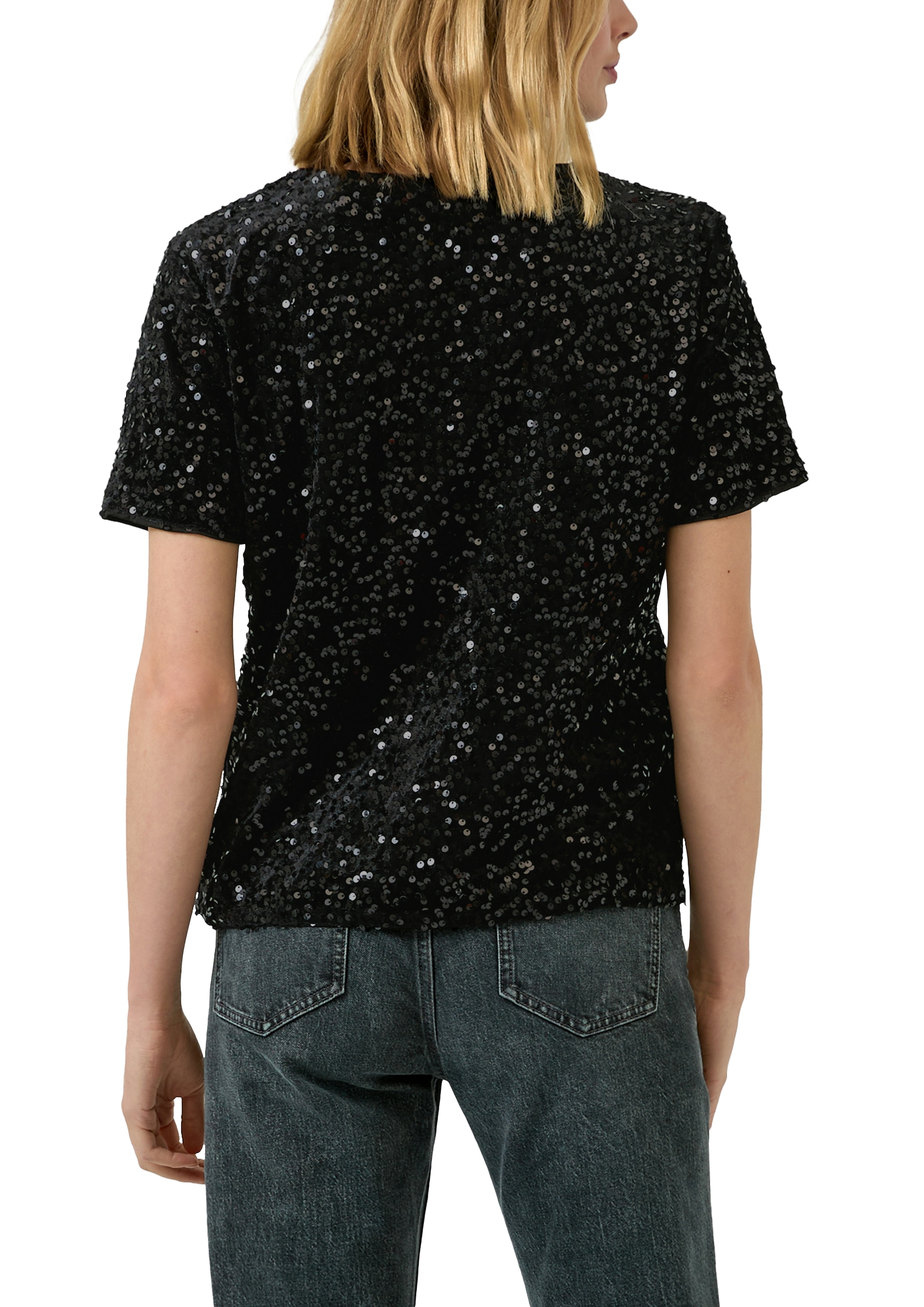 s.Oliver Paillettenshirt , kurzarm und mit Rundhals