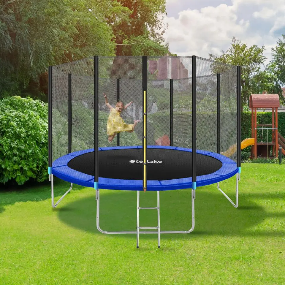 tectake Trampoline Garfunky met veiligheidsnet, Zwart/blauw