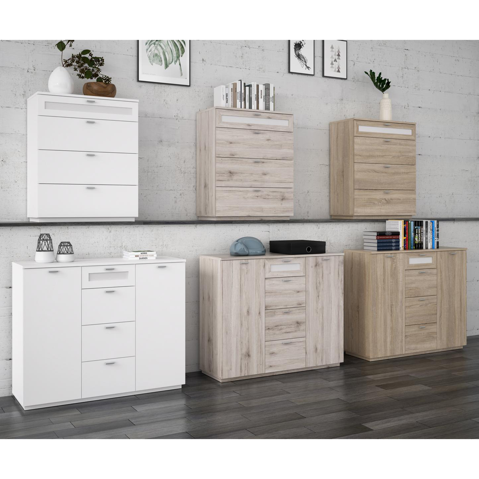 Kommode - Sonoma Eiche - 80 cm breit