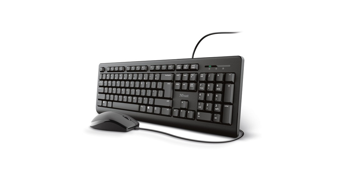 TrustPrimo Keyboard & Mouse Set, desktopset  (Zwart, US lay-out, Membraan)