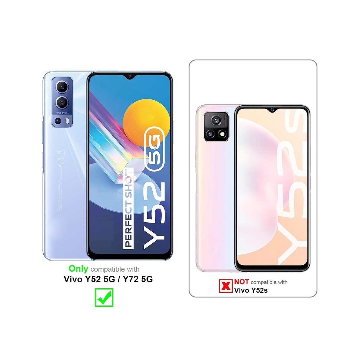 Vivo Y52 5G / Y72 5G 3x Skjermbeskytter Skärmskydd