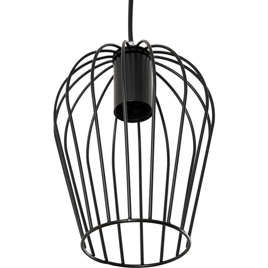 HOMCOM Pendelleuchte mit dem Metalldrahtkäfig-Design schwarz