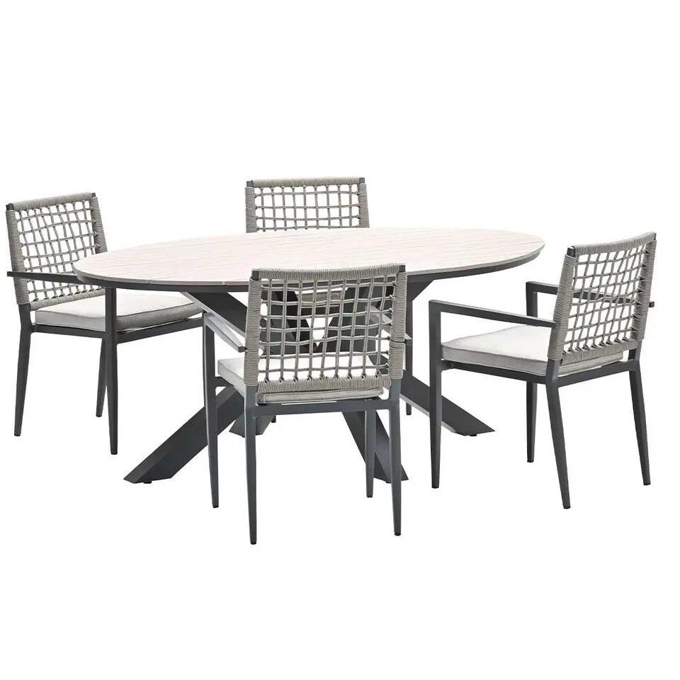 Burela tuinset 5-delig - Tulli tuintafel 180x115xH75 cm