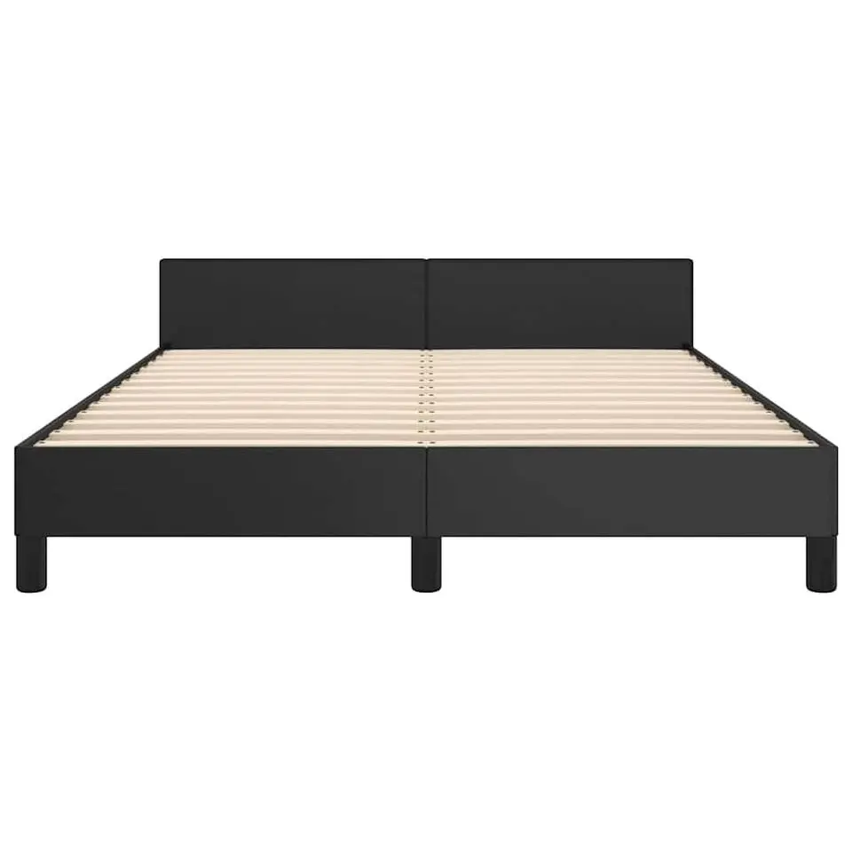 vidaXL - Bed frame met hoofdeinde - Zwart - Kunstleer - 140 x 200 cm