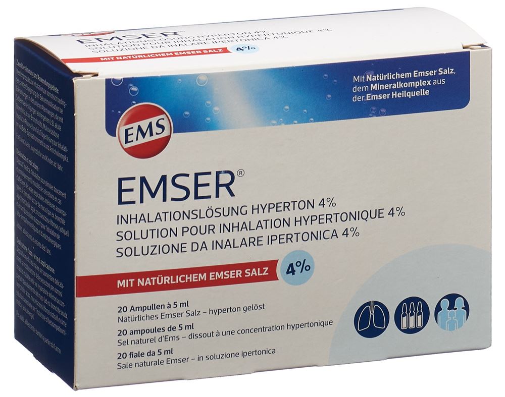 EMSER Inhalationslösung Inhal Lös 4 % hypertonisch Amp 5 ml