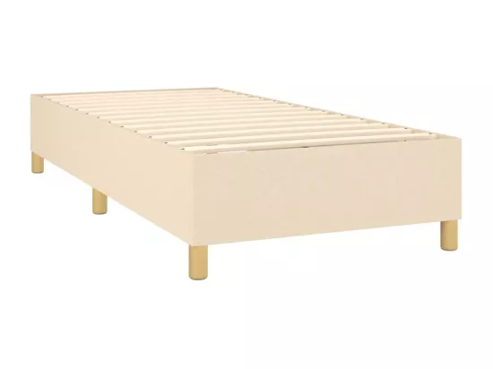 Sommier tapissier avec matelas et LED Crème 90x190 cm Tissu