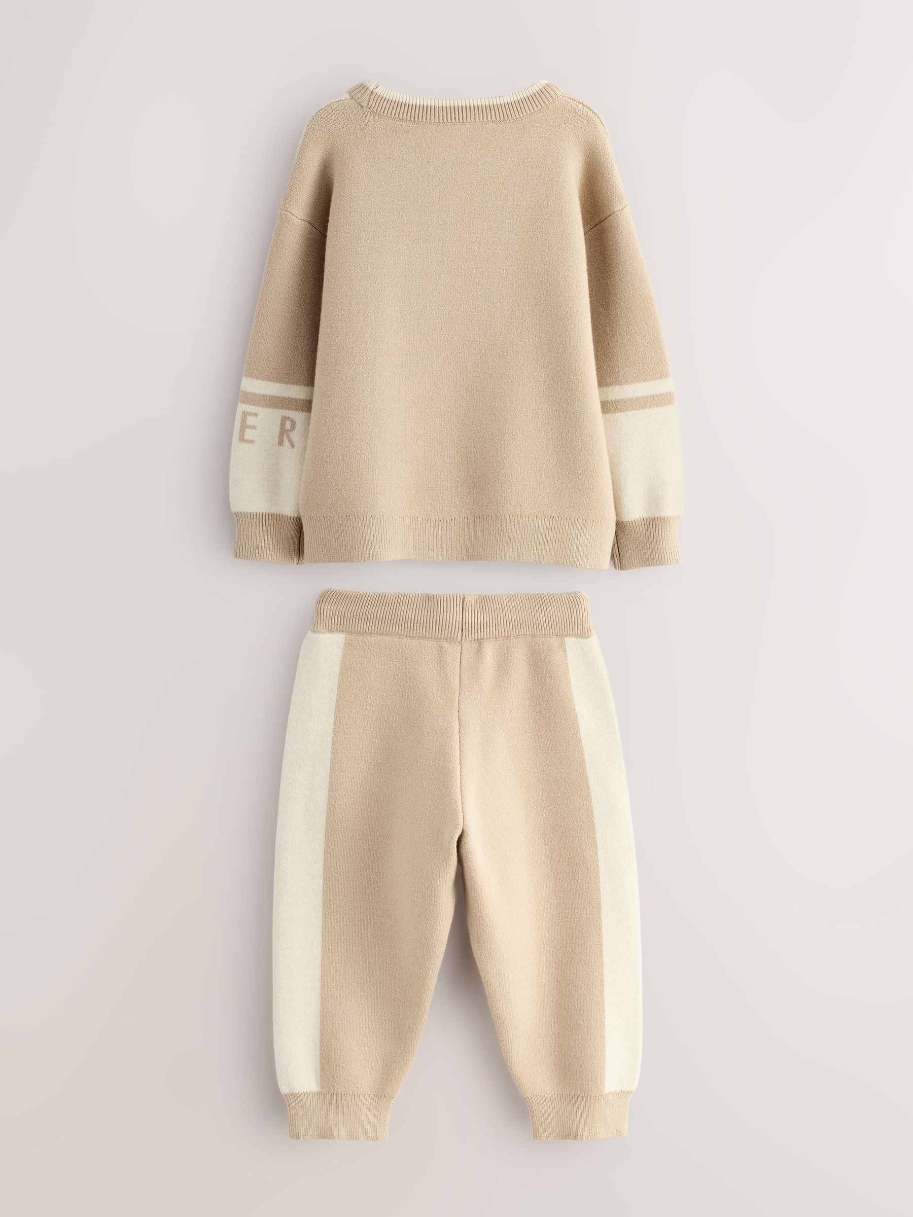 Pastelgeel - Baker by Ted Baker Colourblock Knitted Sweatshirt and Joggers Set