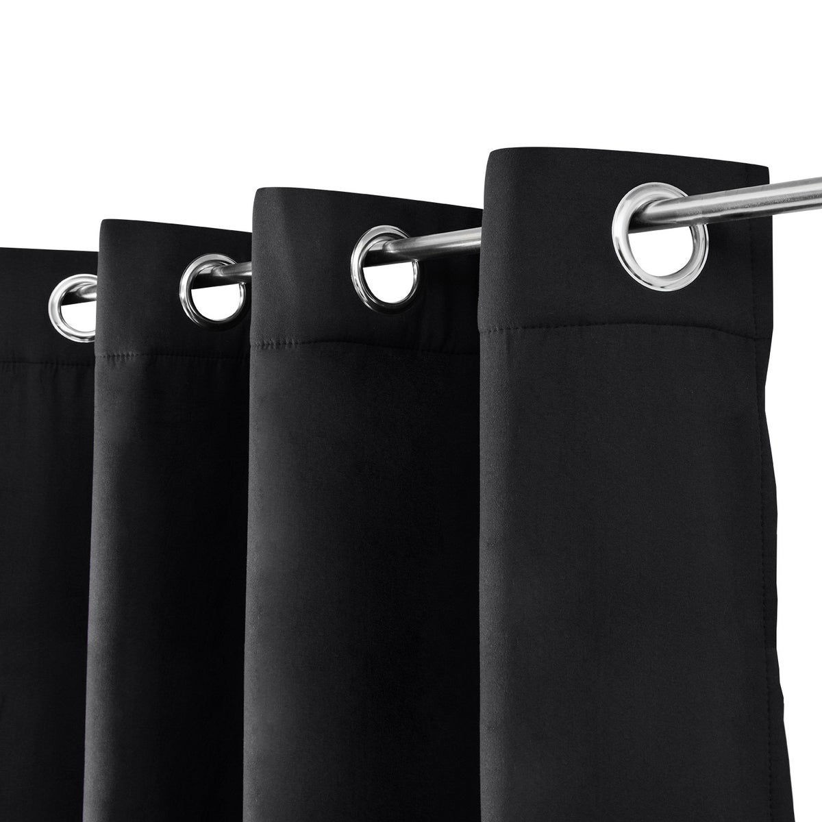 Beautissu Amelie TO Gordijn met Ring 140x245cm Zwart (set van 2)
