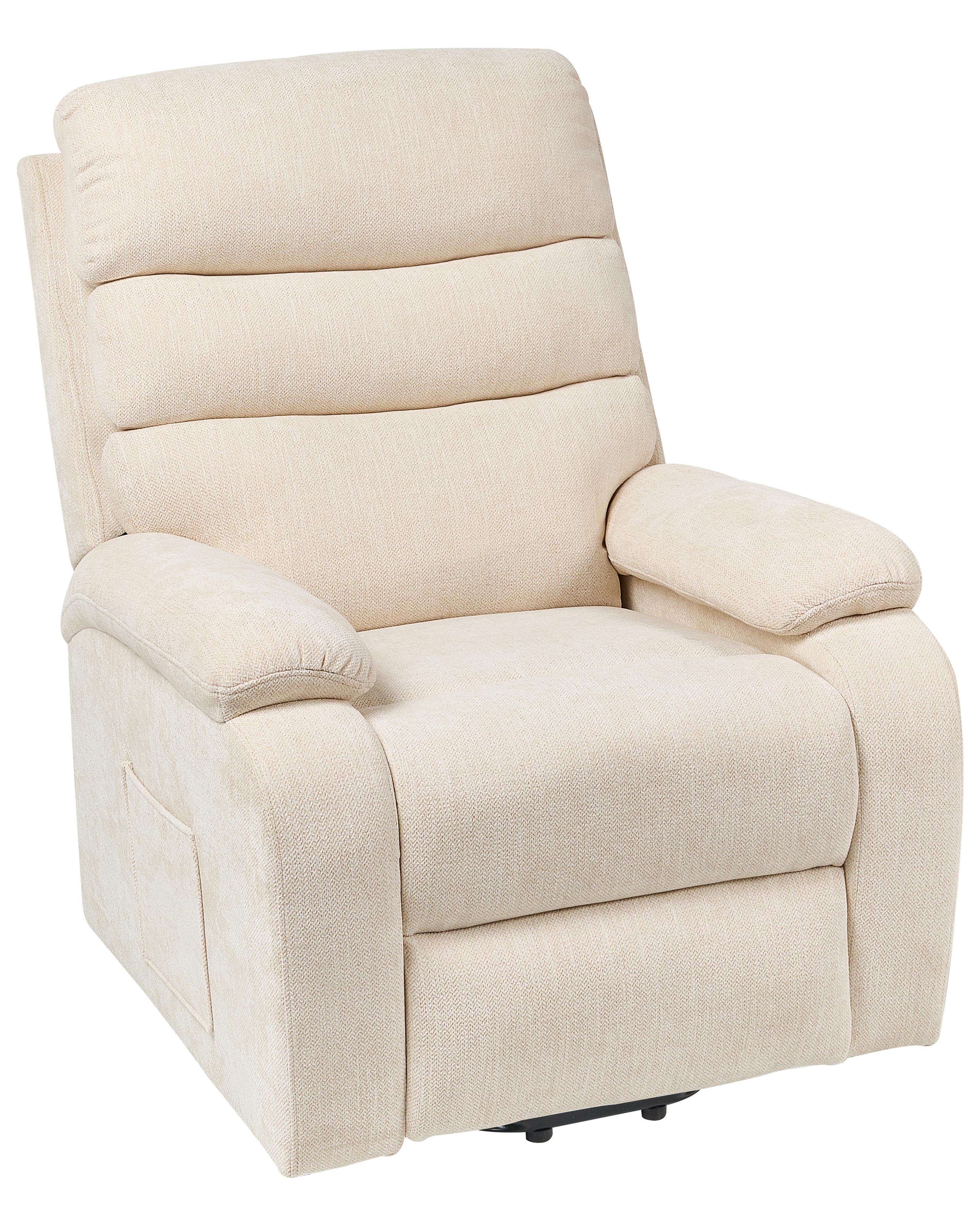 Elektrische relaxfauteuil RISE inclusief voetensteun Stof Lichtbeige