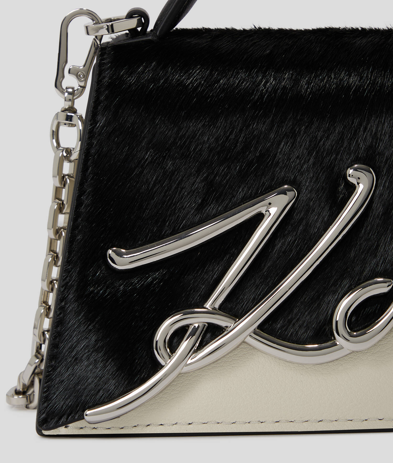 SAC BANDOULIÈRE PONY K/SIGNATURE - Blanc/Noir