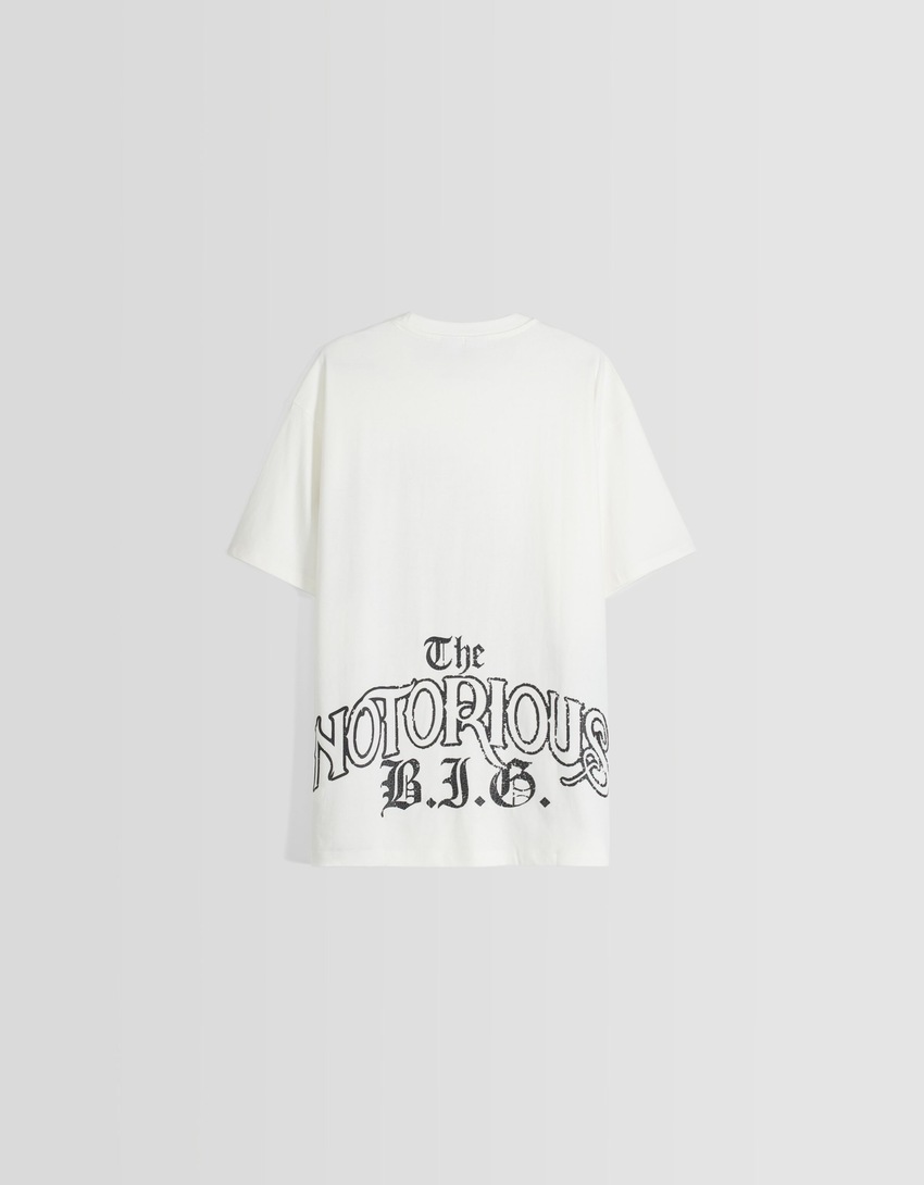 Camiseta de manga curta com estampa do Notorious BIG