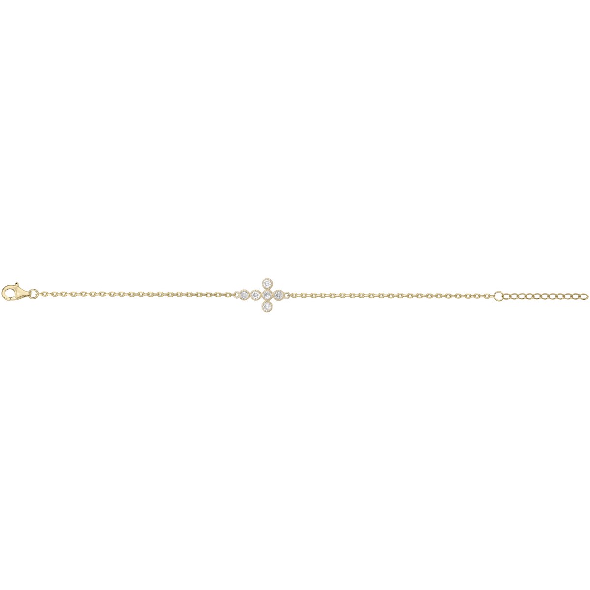 Bracelet en Plaqué Or avec oxyde de zirconium blanc