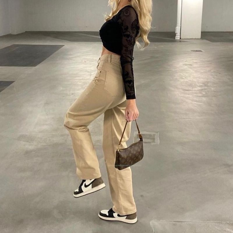 blossomgal - Baggy jeans met hoge taille