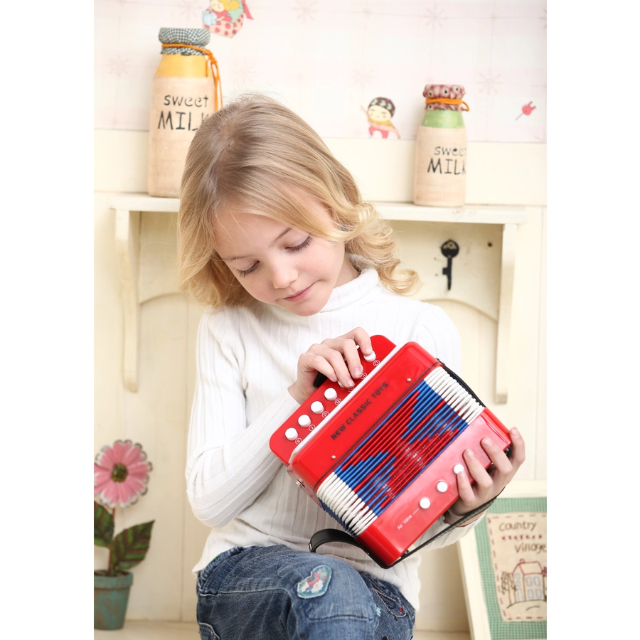 New Classic Toys Akkordeon - Blau mit Musikbuch