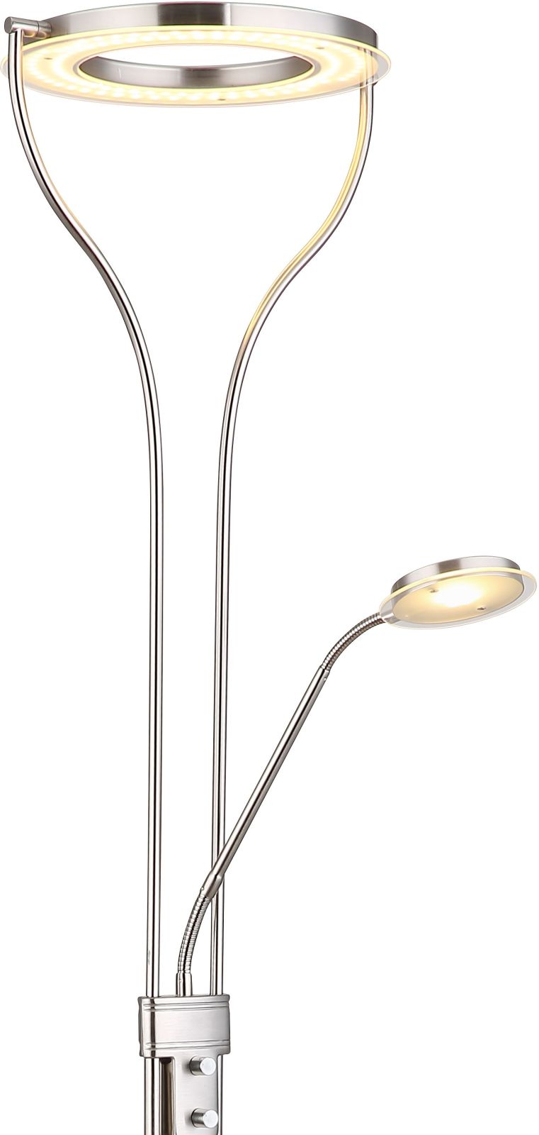 LED-Deckenfluter - nickel - dimmbar - 194 cm
