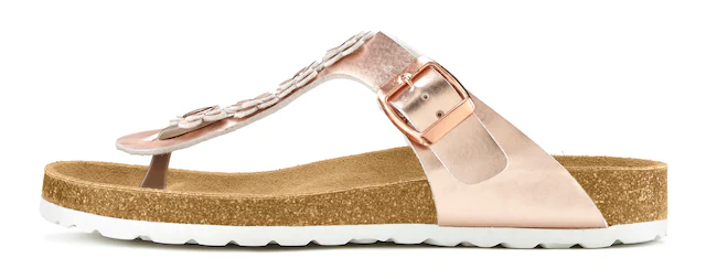 LASCANA Zehentrenner »Sandale, Pantolette, offener Schuh, Sommerschuh,«  mit komfortablem Korkfussbett