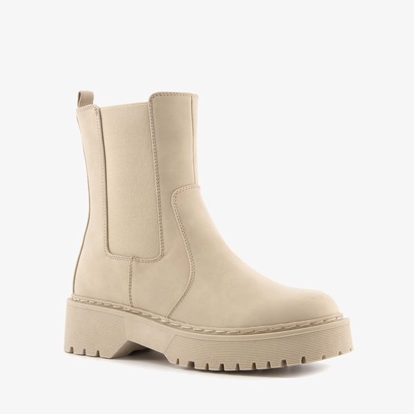 Supercracks dames chelsea boots zandkleur