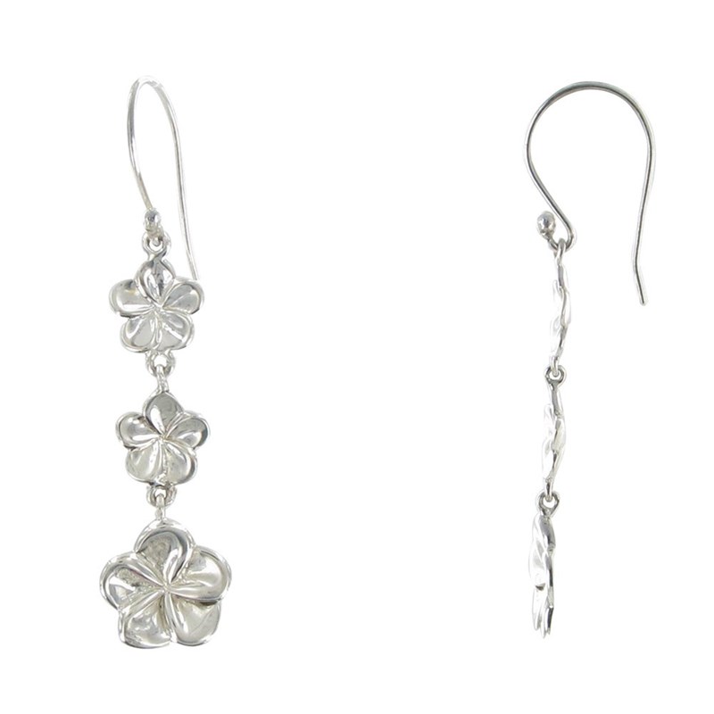 Boucles d'Oreilles Argent Trois Fleurs