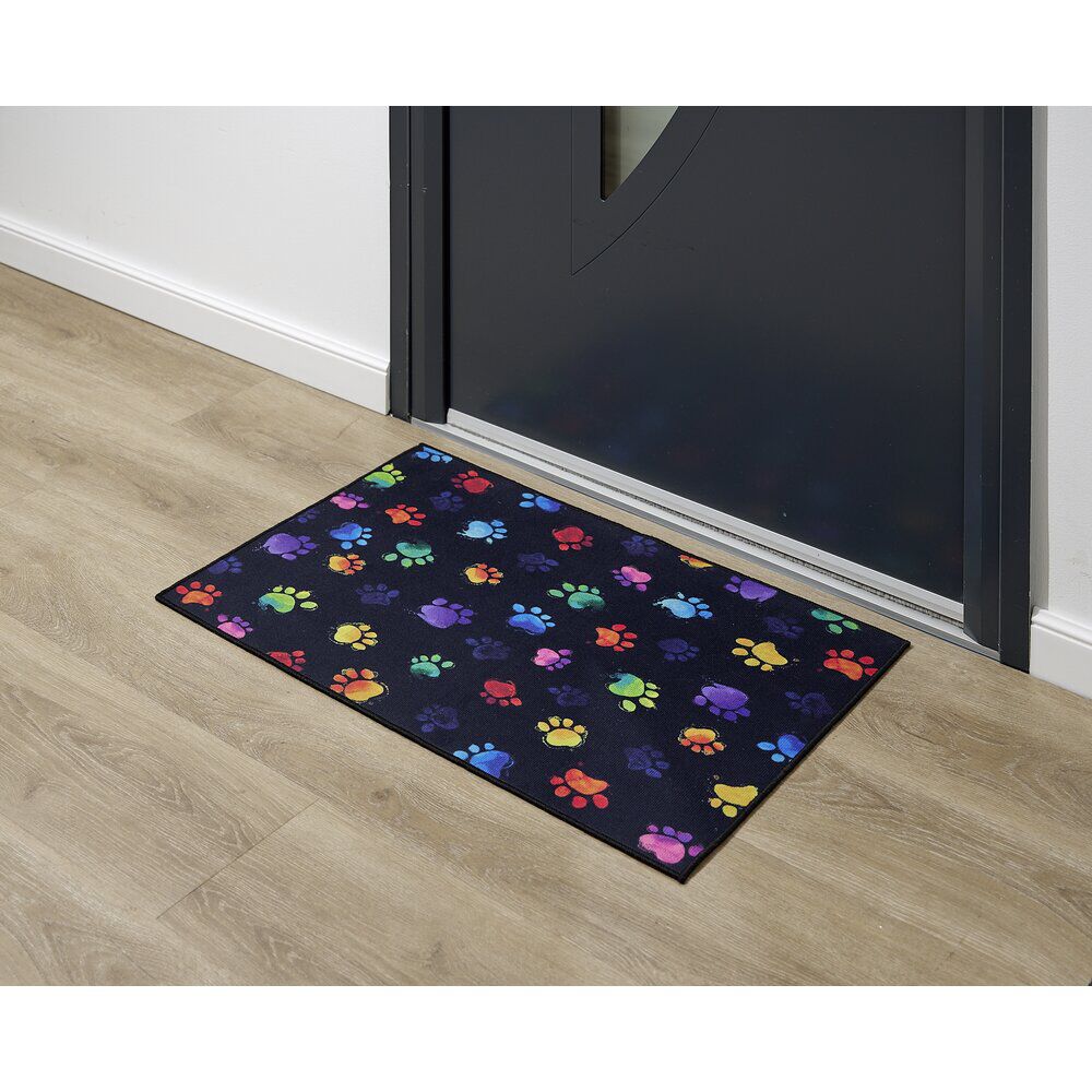 Tapis pour chien rectangulaire motif empreinte de patte 50x80cm