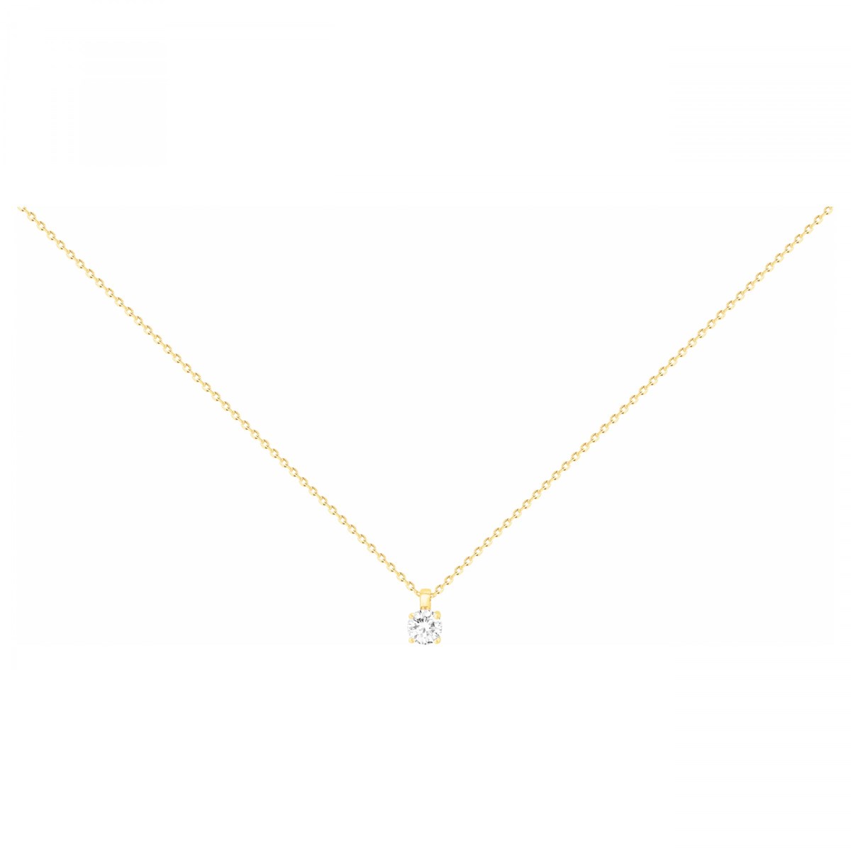 Collier en Plaqué Or avec oxyde de zirconium blanc