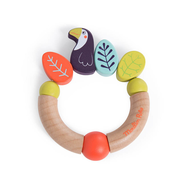 Hochet bois toucan Dans la jungle - MOULIN ROTY
