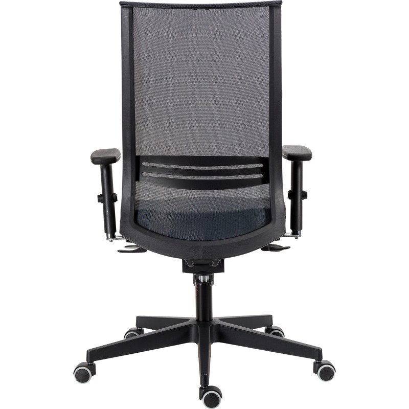 Chaise de bureau August tissu et maille - mécanisme Synchrone + réglage profondeur d’assise -  support lombaire - pieds noir