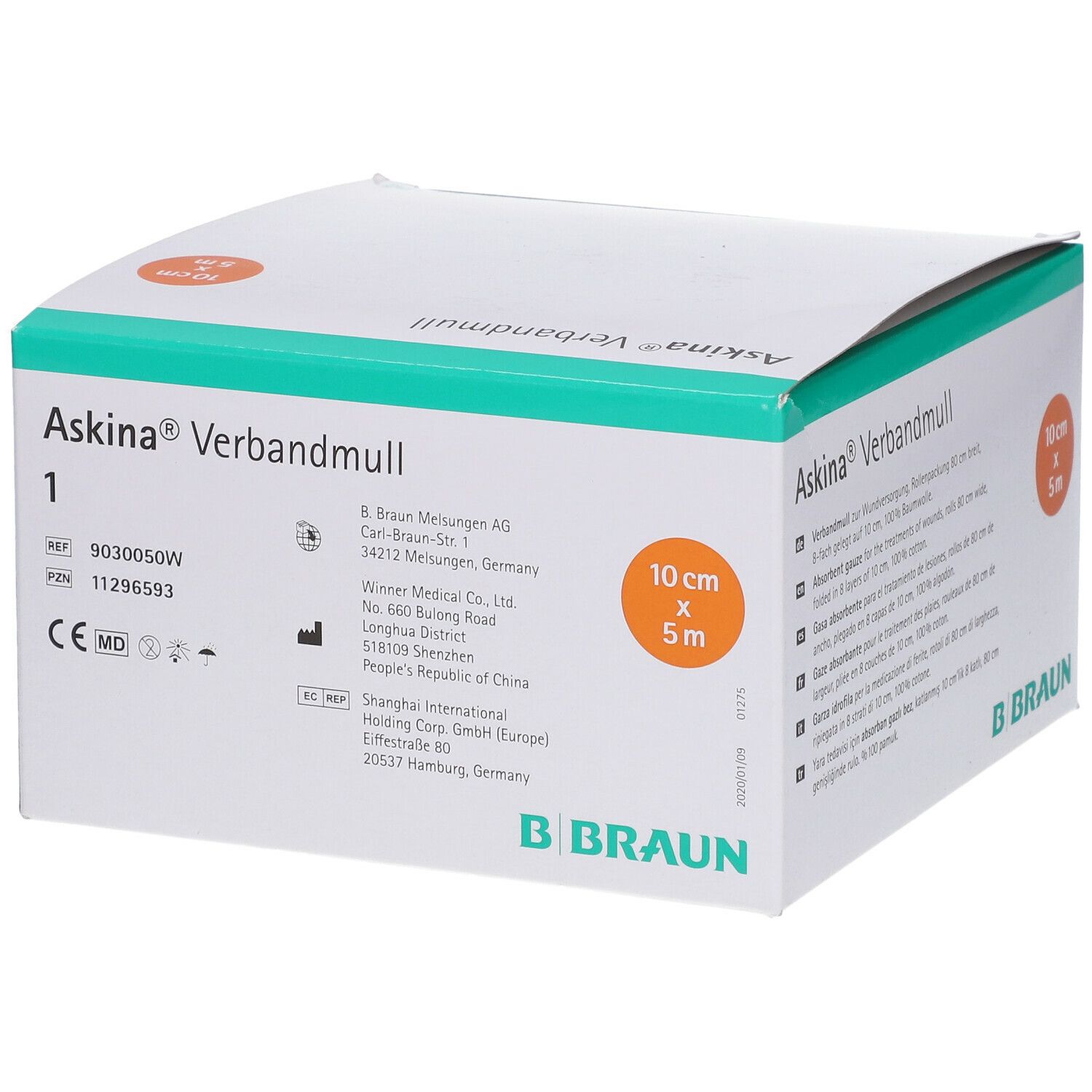 Askina® Mullkompressen 80 cm x 5 m 8 fach gelegt zu 10 cm breit