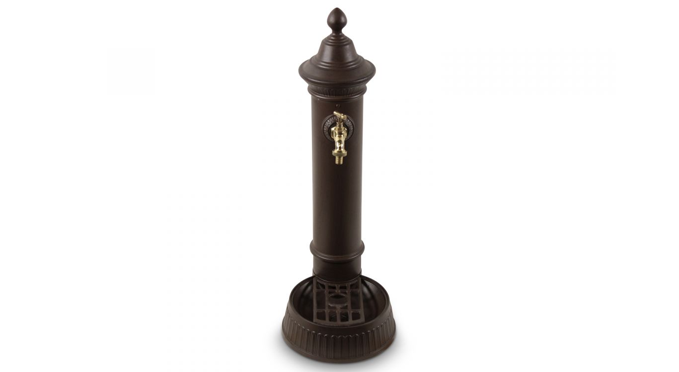 Fontaine de jardin aluminium marron 26x32x72cm