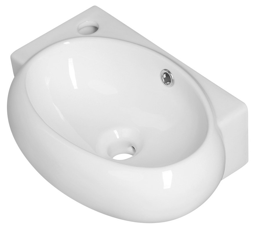 Sapho Ribera keramische wastafel 43x28,5x15cm met kraangat links