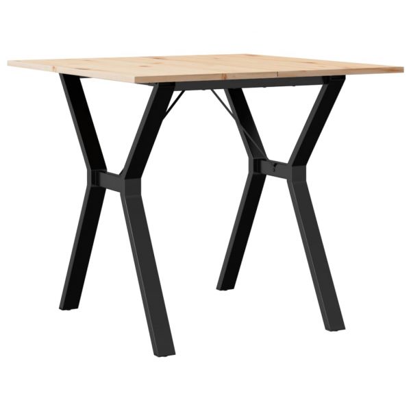vidaXL Mesa de Jantar Estrutura em Y Pinho e Ferro Fundido 90x90x75 cm