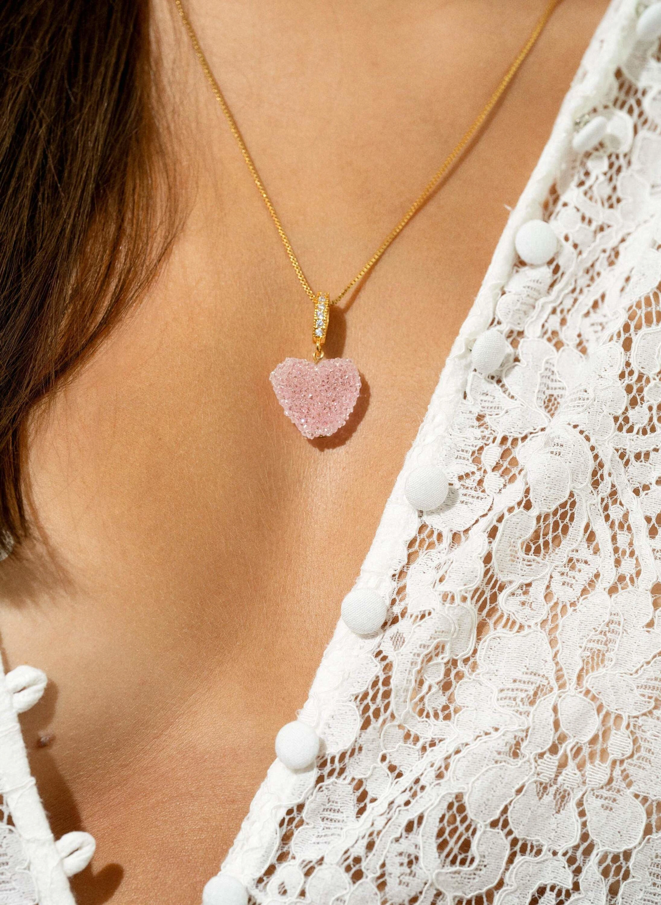 CRYSTAL HAZE Anhänger JELLY HEART BABY PINK by GLAMBOU