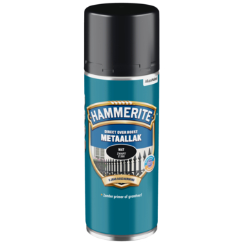 Hammerite Direct over Roest metaallak spuitlak mat zwart 400 ml
