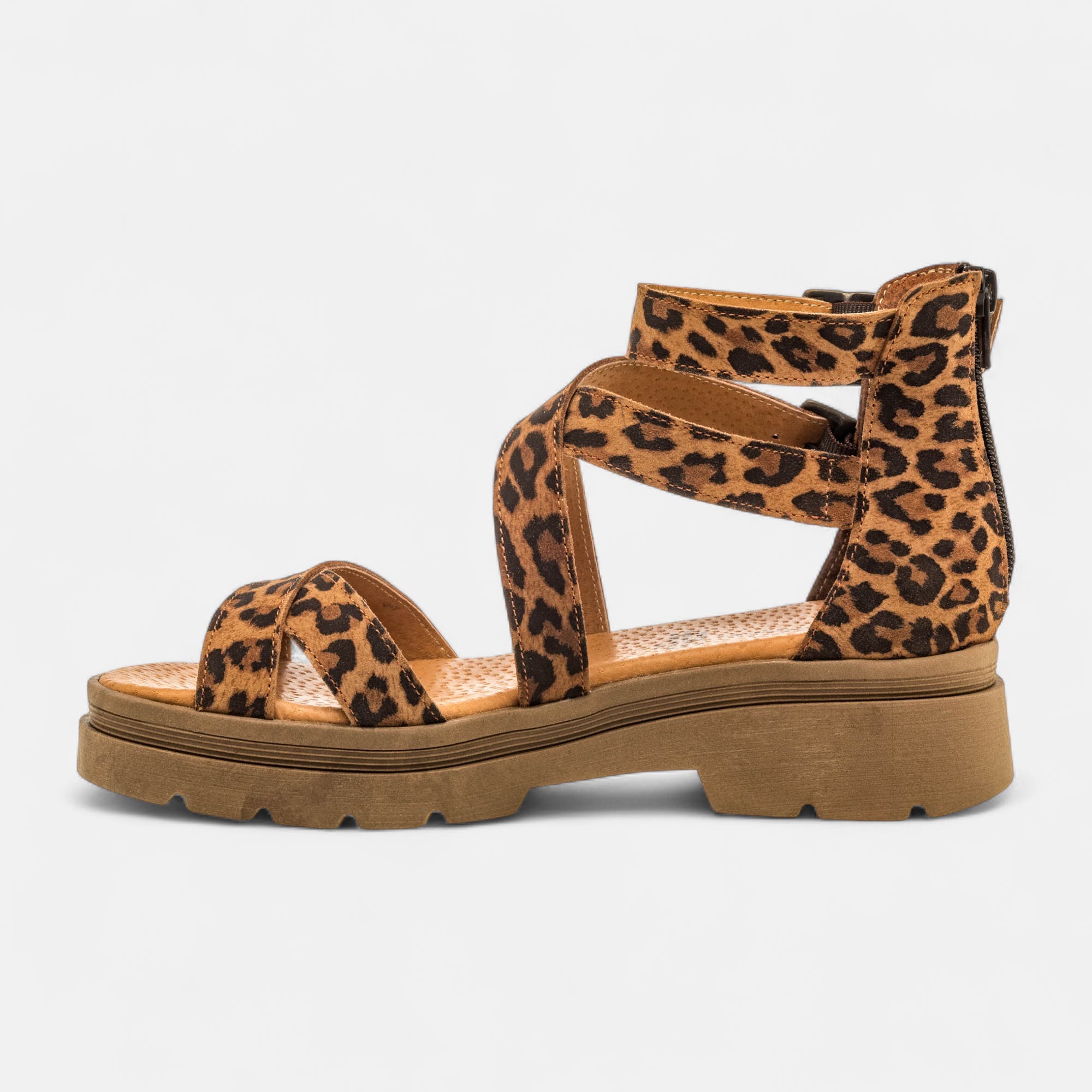 Sandales Femme en cuir camel