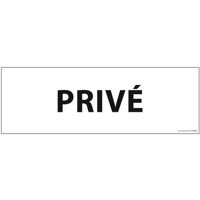 Plaque de porte PRIVE - 210 x 75 mm - PVC