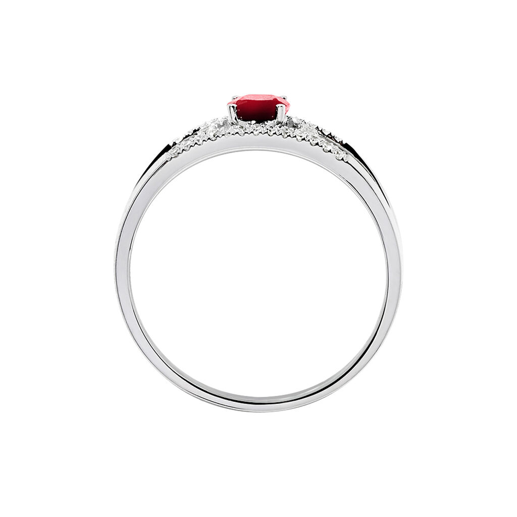Bague Or Blanc Rubis Et Diamant