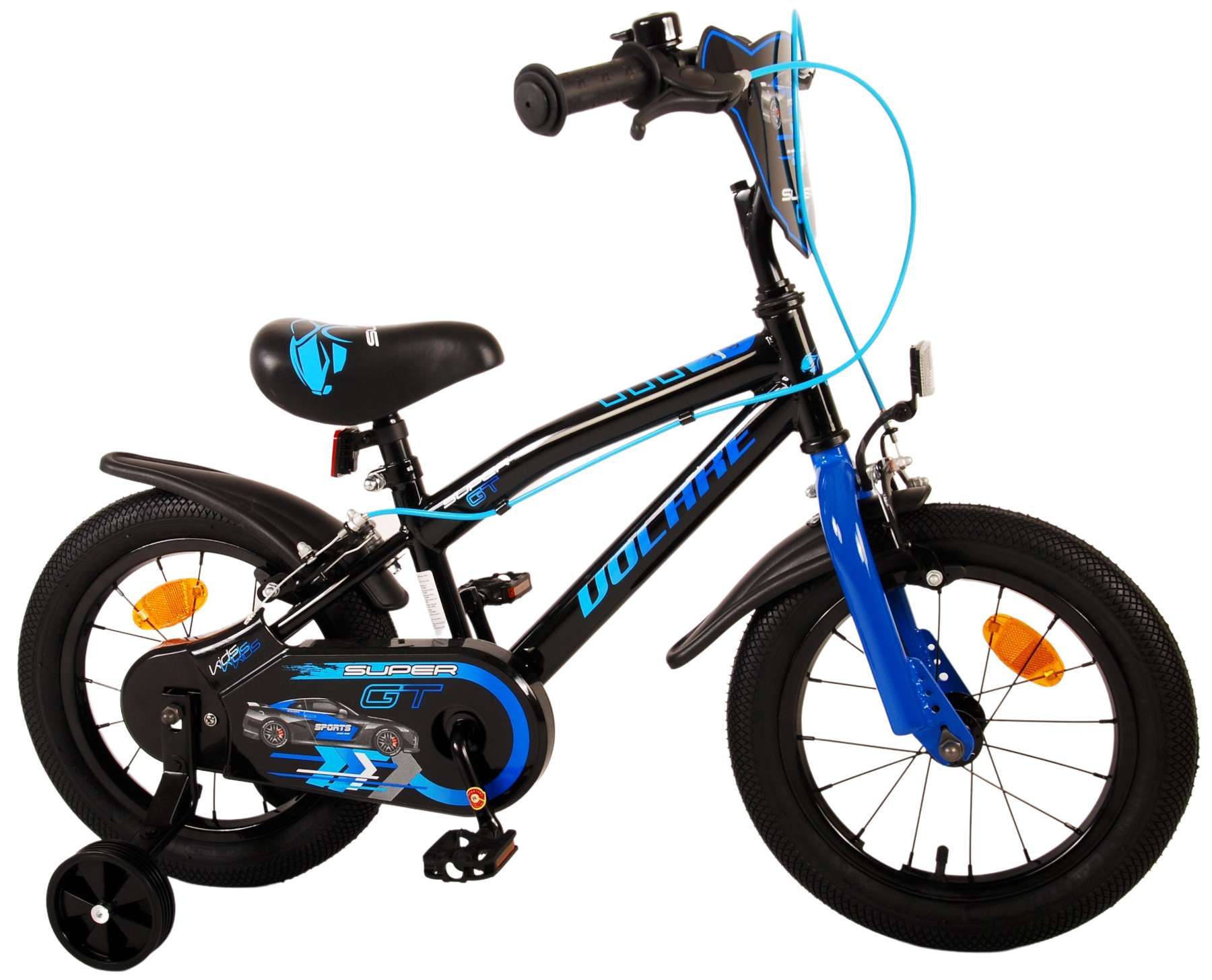 TPFSports Super GT Kinderfahrrad - Jungen - 14 Zoll - Rücktritt + Handbremse - Blau