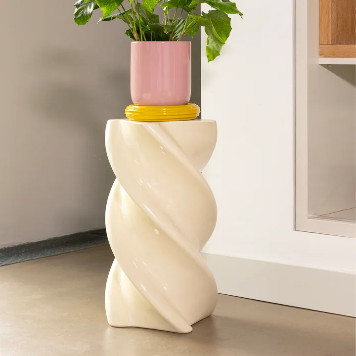 &klevering - Marshmallow Beistelltisch 54 x Ø 29,5 cm, ocker