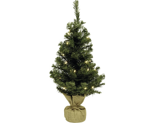 Kunstkerstboom Lafiora in jutezak H 60 cm LED