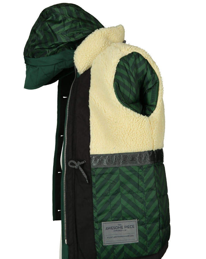 Stepp-Jacke GET READY mit Teddyplüsch in schwarz