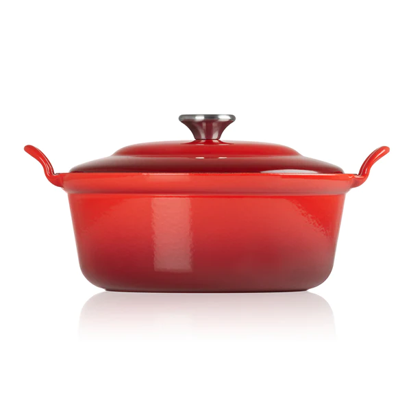 Cocotte fonte rond Plume 28 cm 3,9 L rouge Le Creuset