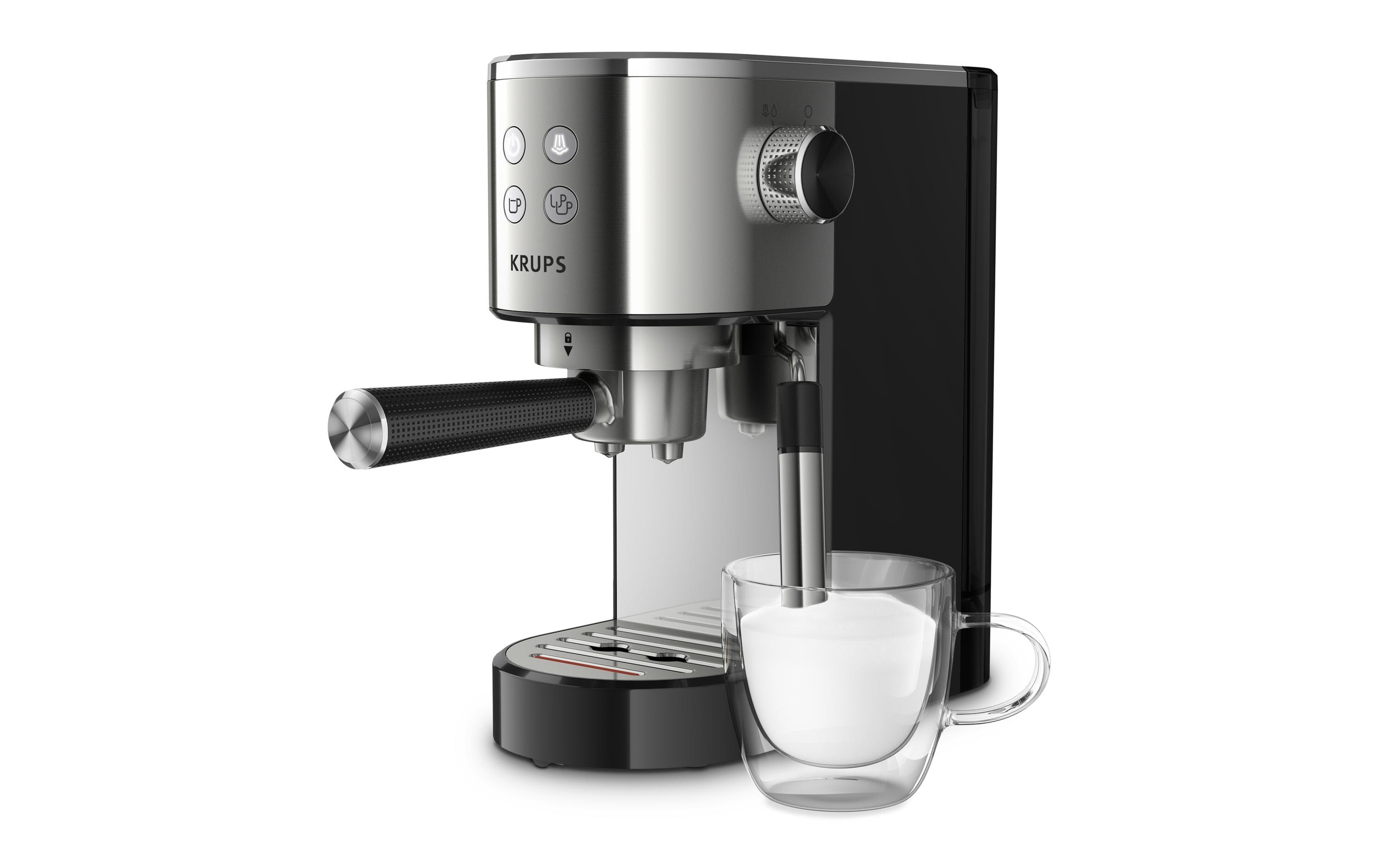 Siebträgermaschine Virtuoso XP442 Schwarz/Silber<br>Espressomaschine mit Dampfdüse
