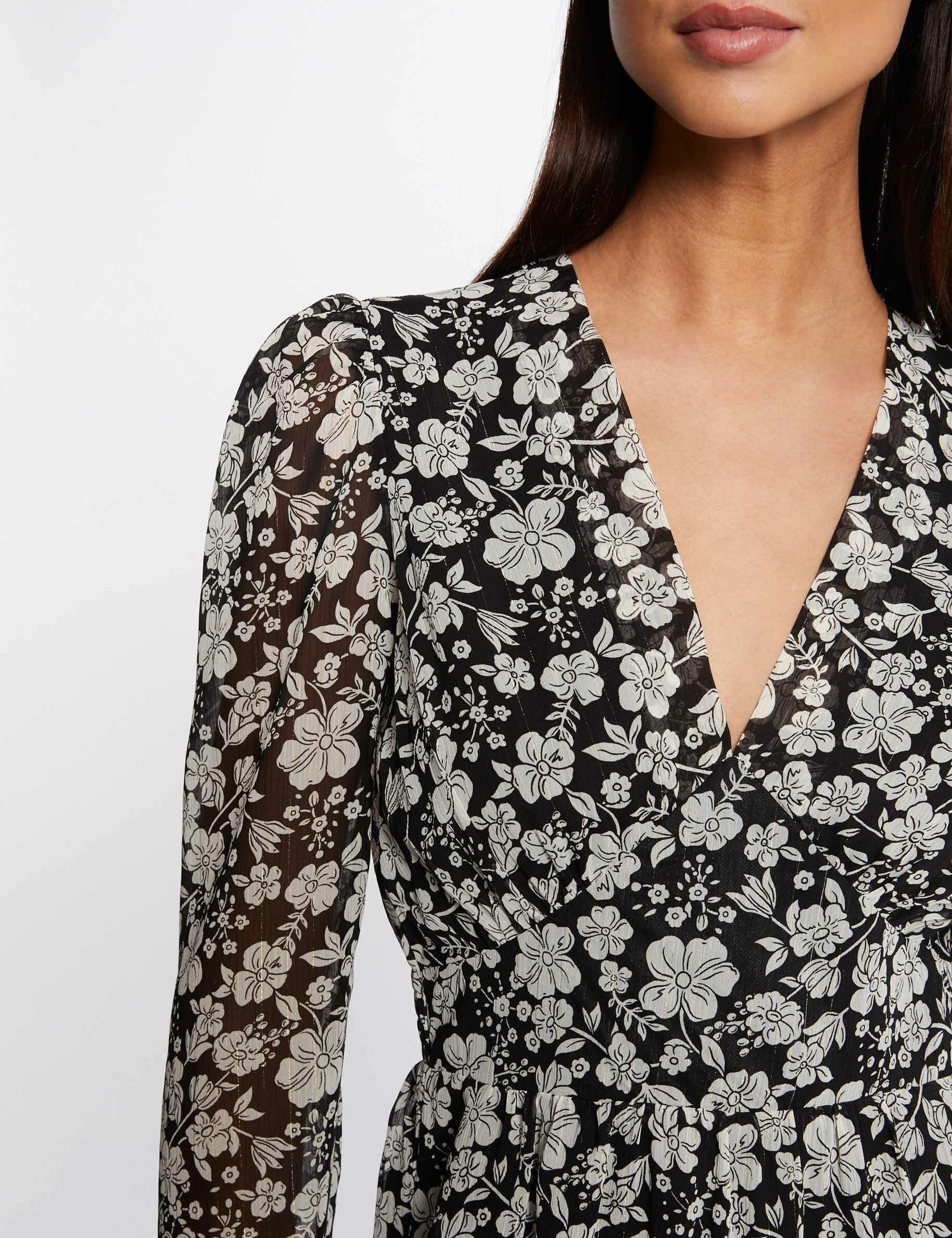 Robe trapèze fluide imprimé floral multico femme - multico