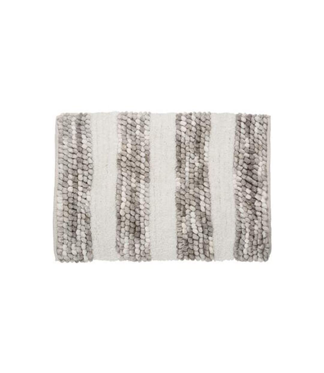 Tapis de Salle de Bain Rayé 50x75cm Gris