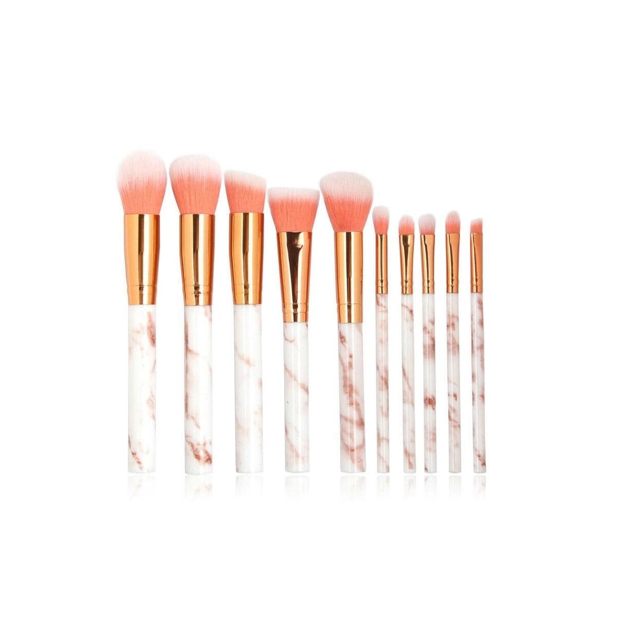 10-Pack profesjonelle & skånsomme sminkekoster - fin design i marmor & roségull