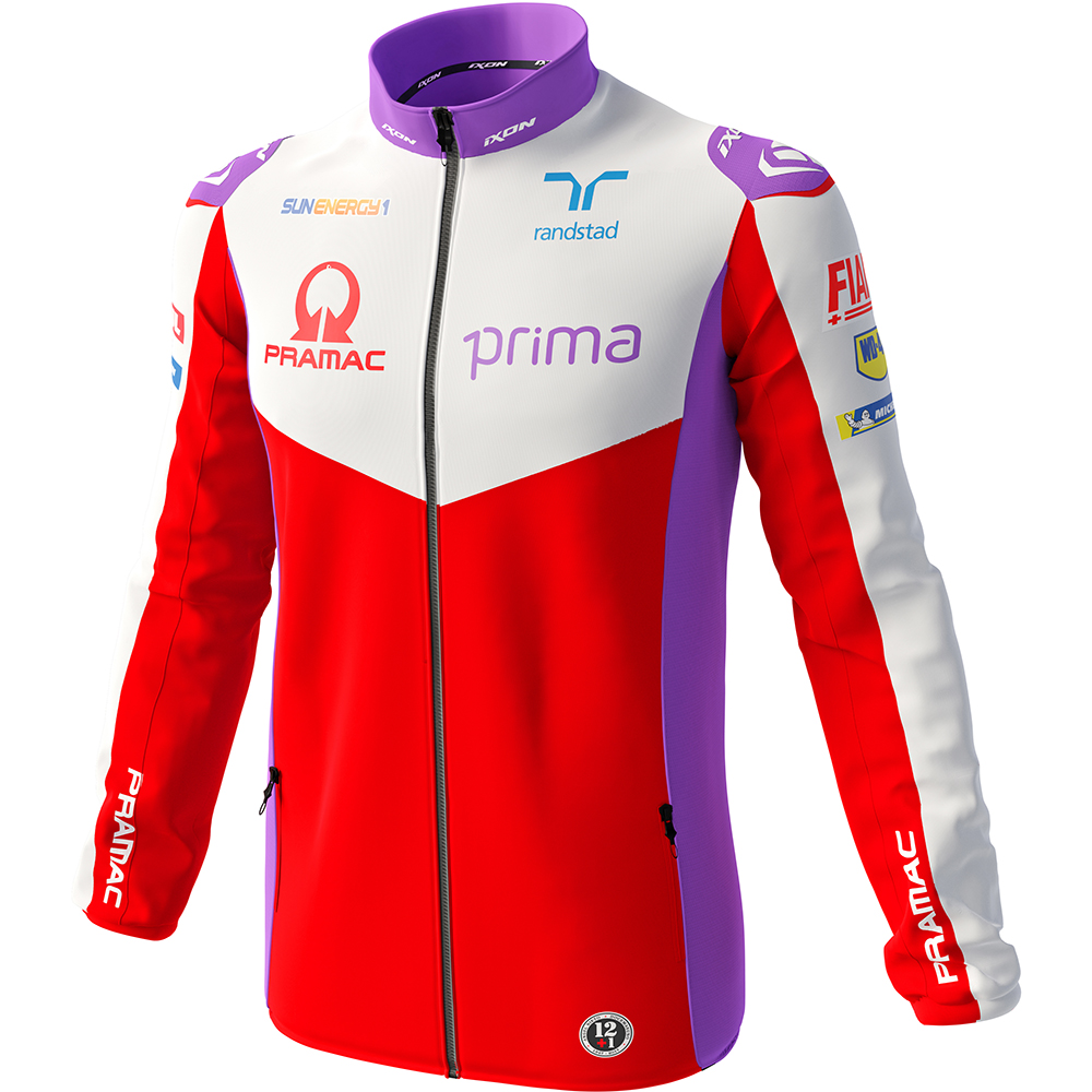 Ixon - Sweat zippé Pramac 23 Rouge / Blanc / Violet